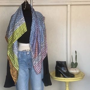 Echo Scarf 100% Silk 50" Square Multicolored